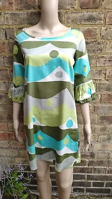 £0.99 • Buy Ladies 60s Style Dress Satin Abstract Print Size 10