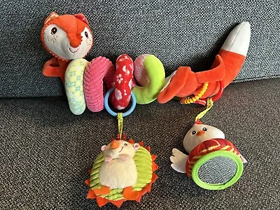 Red Fox Cot Crib Buggy Spiral Toy Rattle & Mirror Sensory Toy Free Postage • £10.99