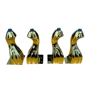 4x Gold Queen Furniture Legs Chrome Feet Replacement Luxury Sofa Chairs DIY • £16.99