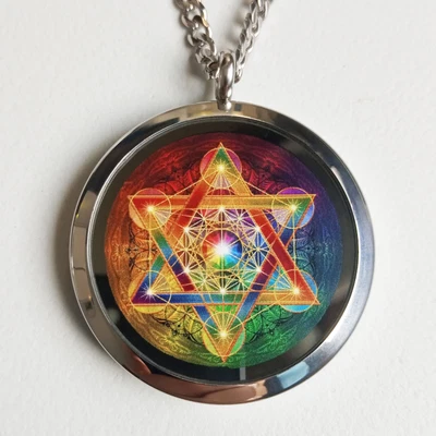 $30.96 • Buy Metatron Cube Sacred Geometry Flower Of Life Cosmos Universe Pendant Necklace