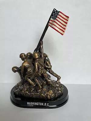 8  Iwo Jima Memorial Figurine Home Office Statue Military Art Decor Wooden Base • $29.99