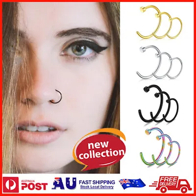 Unisex Small Fake Nose Ring Ear Lip Body Piercing Jewelers Silver Gold Black • $2.26