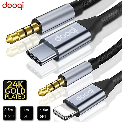 $8.49 • Buy 3.5mm To Type-C 8Pin IOS Car DAC AUX Audio Nylon Braided Cord Cable For IPhone