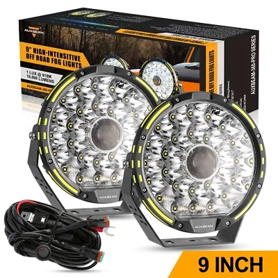 AUXBEAM 360-PRO 9  Inch LED Driving Lights Black Round Off-road Truck SUV Ute • $339.99