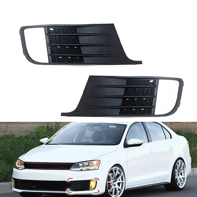 $143.60 • Buy 1 Pair Front Bumper Fog Light Lamp Grill Cover For Volkswagen VW Jetta MK6 GLI