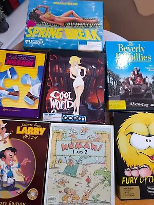 Big Box Pc Games Lot Bundle Leisure Suit Larry Coolworld Humans Etc. Ex Cond. • £10.50