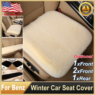 2024 Faux Sheepskin Car Seat Covers Cushion For Front/Rear Mat For Mercedes-Benz • $14.98