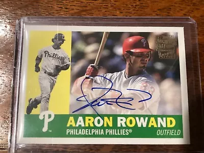 2022 Topps Archives AARON ROWAND Fan Favorites Certified AUTO Phillies On Card • $4.99