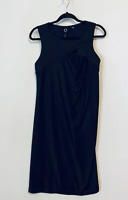 Poleci Dress Womens Small Black Sleeveless Shift Knee Length Cutout Drapey Boho • $44.73