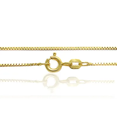 1mm 14K Yellow Gold Plated Sterling Silver 925 Box Chain Necklace 18 Inch • $86.37