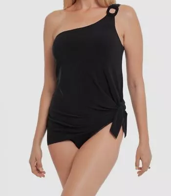 $167 Magicsuit Women's Black Solid Amal Convertible One Piece Swimsuit Size 10 • $52.78