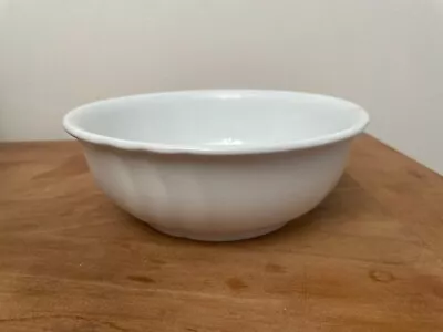 Vintage White Ironstone Serving Bowl Johnson Bros. England Farmhouse Decor • $39.99