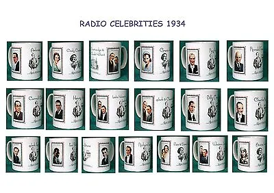 £7.99 • Buy Radio Celebrities 1930's.vintage Design Mugs.19  Designs.fox.hall.kunz.etc.new