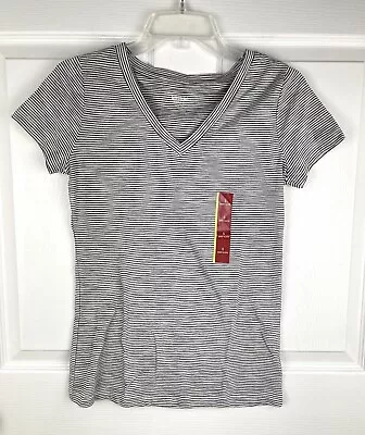 Mossimo Supply Co. Women’s M V Neck Short Sleeve Striped T Shirt NWT • $7.99