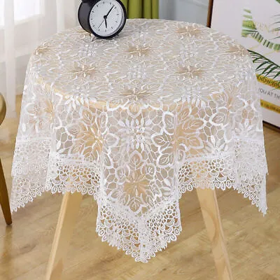 Lace Mesh Tablecloth Embroidery Floral Dining Tea Coffee Table Cloth Cover Decor • $12.21