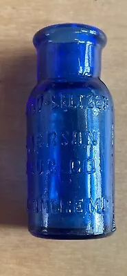 Vintage Bromo-Seltzer Emerson Drug Co. Small Cobalt Blue Medicine Bottle 2.5” • $8.99