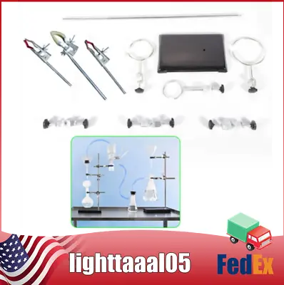 Chemistry Lab Support Iron Stand Holder Flask Condenser Clamp Retort Ring + Clip • $38