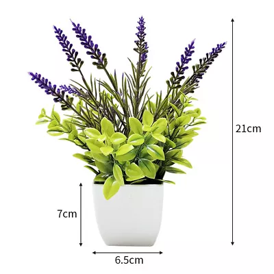 Artificial Flower Fake False Plants With Pot Potted Flowers Garden Outdoor Decor • £4.43