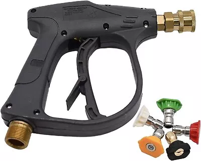 £15.99 • Buy High Pressure Washer Gun With 5 Spray Nozzles 1/4  Quick Release Car Washer Gun