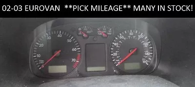 02-03 VW Eurovan 2.8L MPH Instrument Gauge Cluster Speedometer Tach *Pick Miles* • $229.95