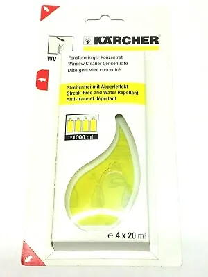 Karcher Window Cleaner Concentrate Sachets 4 X 20ml Boxes New Streak-Free Glass  • £5.84