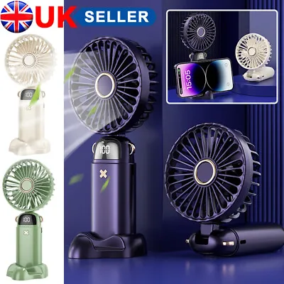 Portable Hand-held Fan Mini Folding Desk Fan Cooler Cooling USB Rechargeable M • £2.99