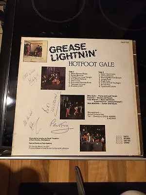 £70 • Buy Hotfoot Gale Grease Lightnin Signed And Personalised By The Full Band Vinyl LP