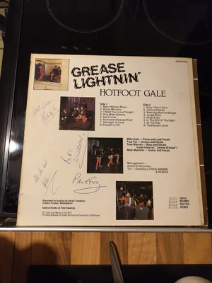£70 • Buy Hotfoot Gale Grease Lightnin Signed And Personalised By The Full Band Vinyl LP