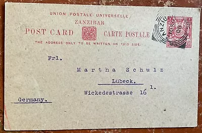 Zanzibar 1900: 1 Anna Postal Stationery Card Used To Germany • $6.84