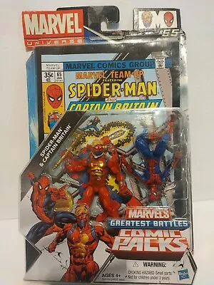 Marvel's Greatest Battles Spider-Man Captain Britain 2 Figure BOX NOT MINT • $33