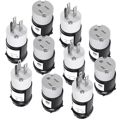 NEW Replacement 15 AMP Cord Ends 5 Pair Male And Female NEMA 5-15R & 5-15P 5 PK • $24.99