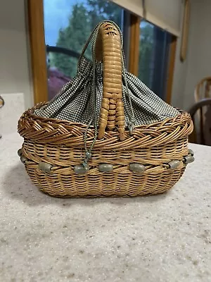 Vintage Small Child’s Market Basket Lined .In Perfect Used Condition Wicker • $15