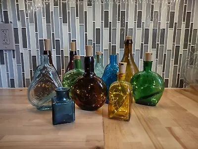 Glass Bottles Vintage Embossed • $111