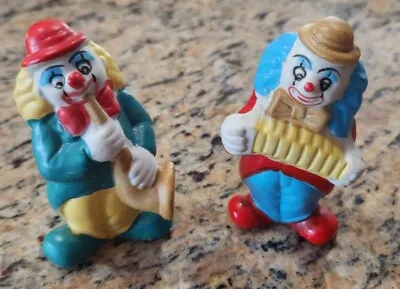 Vintage Miniature Clown Figurines Playing Instruments Ceramic • $6