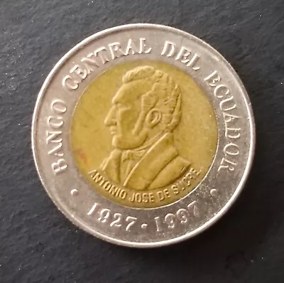 Ecuador 1997 ~ 100 Sucres Coin ~ KM# 101 ~ 70th Anniversary 1927-1997 • $2.49