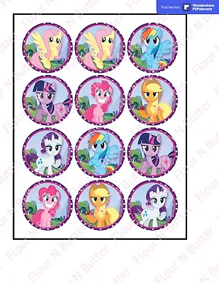 Pre Cut My Little Pony Cupcake Topper Edible Image • $8.99