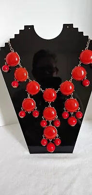 J Crew Red Bubble Statement Necklace • $12