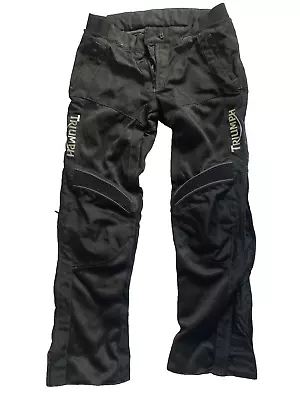 £89.99 • Buy Mens Triumph Motorcycle Trousers Size 2L / 2G Black Bike Biker Clothing