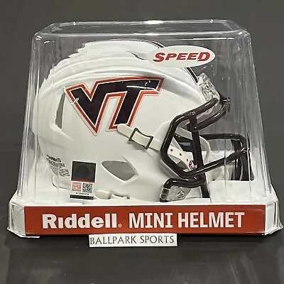 Virginia Tech Hokies Speed Mini Helmet Riddell NCAA Matte White New! • $32.99