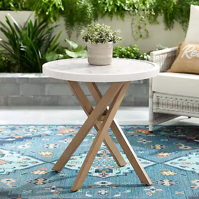  Paige 27  Round Outdoor Tile Top Bistro Table White • $144.59