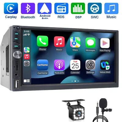 7  Car Radio Apple/Andriod Carplay Car Stereo Touch Screen Double 2Din In-Dash • $46.90