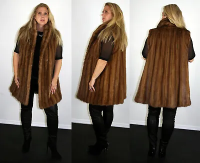 Brand New Demi Buff Mink Fur Vest Size Extra Large 14 16 XL Efurs4less • $799.99