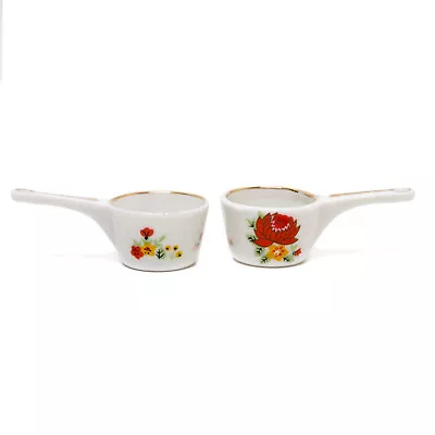 Kahala Hilton Maile Restaurant Souvenirs 2 Porcelain Mini Dipper Pots Vintage • $13.48