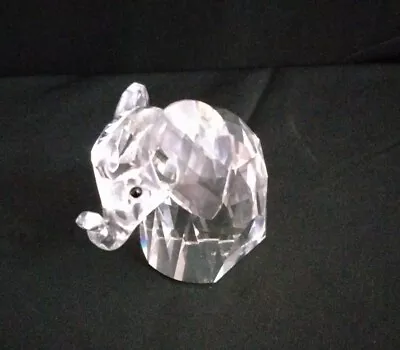 $30 • Buy Swarovski Crystal Small Elephant Figurine Metal Tail  2  H