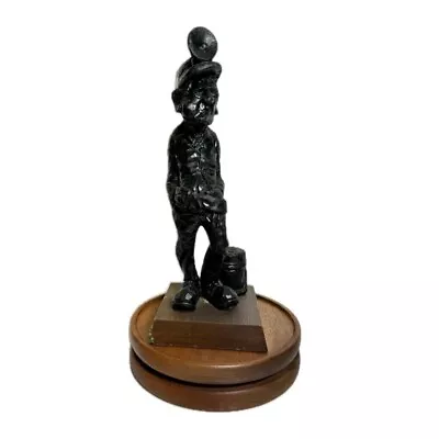 Vintage West Virginia COAL MINER Statue Figurine Carved Coal 8 1/2” Tall • $19.95