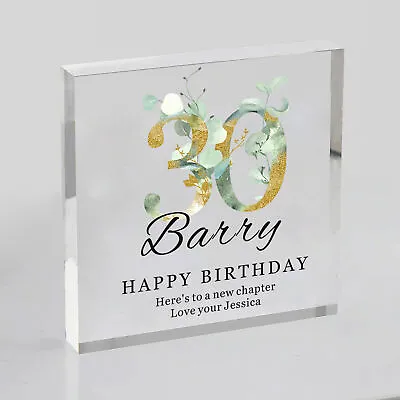 Personalised Acrylic Block Custom Any Text Happy Birthday Gift For Her Him 18 21 • £7.99