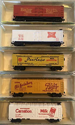 N Scale Reefer Baby Ruth Miller Blatz Beer Carnation Milk MTL Coupler 5-pack Set • $89.95