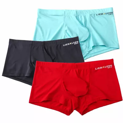 $5.57 • Buy Men's Underwear Boxer Briefs Ice Silk Shorts Panties Bulge Pouch Underpants