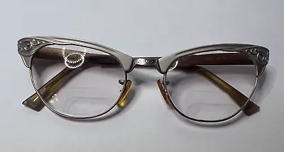 Vintage Mid-Century 1950s 1960s Cat Eye Gold Filled Eyeglasses Frame Rockabilly • $44.95