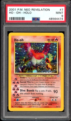 $750 • Buy 2001 Pokemon Ho-oh Neo Revelation 7/64 Double Holo Error PSA 9 MINT